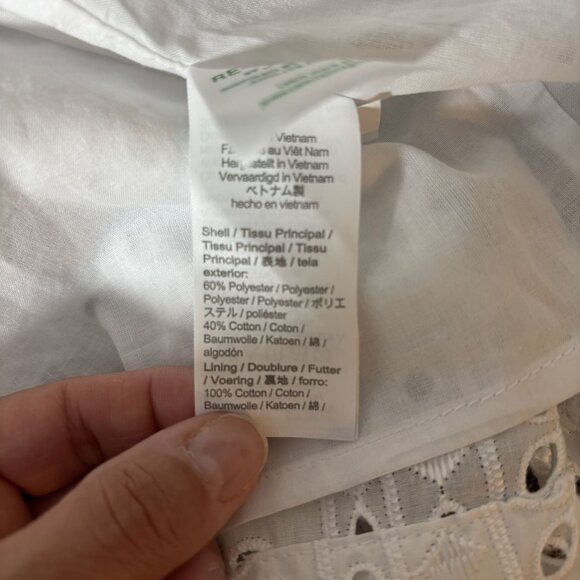 J. Crew Womens SZ M White Eyelet Sleeveless Peplum Top Boho beachy Cottagecore - Picture 7 of 9